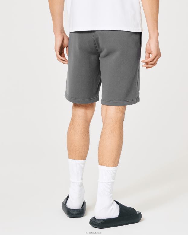 Bottoms Hollister Men Fleece Shine Logo Graphic Shorts 9\\ 488201219 Dark Grey